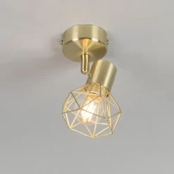 Set van 4 art deco spot messing draai- en kantelbaar - Mosh