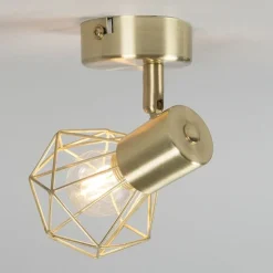 Set van 4 art deco spot messing draai- en kantelbaar - Mosh