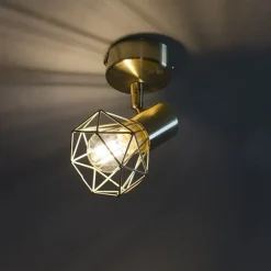 Set van 4 art deco spot messing draai- en kantelbaar - Mosh