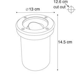 Set van 5 buiten grondspots RVS IP65 - Delux