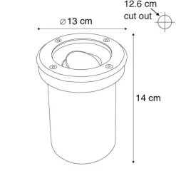 Set van 6 buiten grondspot zwart verstelbaar IP65 - Delux