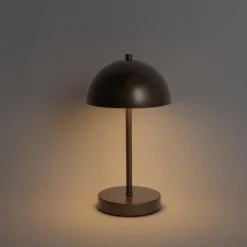 Set van 2 buiten tafellampen mushroom donkerbrons oplaadbaar - Keira