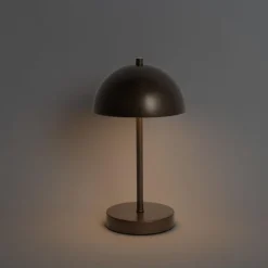 Set van 2 buiten tafellampen mushroom donkerbrons oplaadbaar - Keira