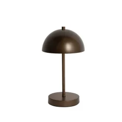 Set van 2 buiten tafellampen mushroom donkerbrons oplaadbaar - Keira