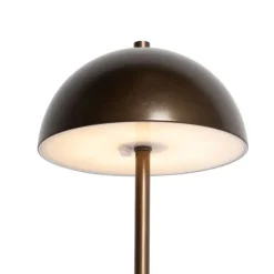 Set van 2 buiten tafellampen mushroom donkerbrons oplaadbaar - Keira