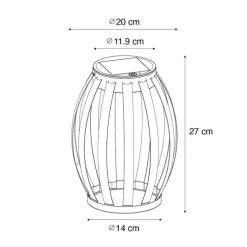 Set van 2 buiten tafellampen zwart 3-staps dimbaar solar en oplaadbaar - Sheldon