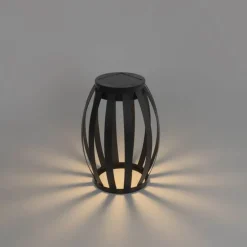 Set van 2 buiten tafellampen zwart 3-staps dimbaar solar en oplaadbaar - Sheldon