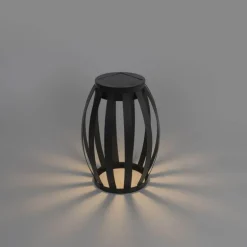 Set van 2 buiten tafellampen zwart 3-staps dimbaar solar en oplaadbaar - Sheldon