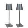 Set van 2 buiten tafellampen grijs incl. LED en dimmer oplaadbaar - Janet