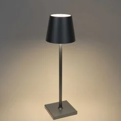 Set van 2 buiten tafellampen grijs incl. LED en dimmer oplaadbaar - Janet