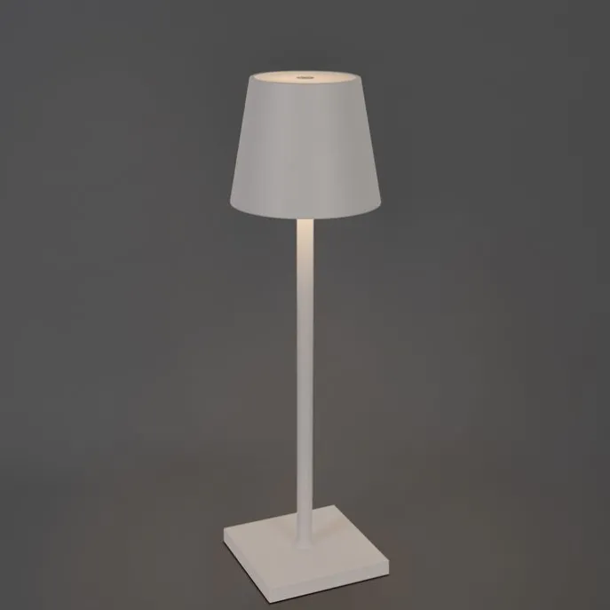 Set van 2 buiten tafellamp wit incl. LED en dimmer oplaadbaar - Janet