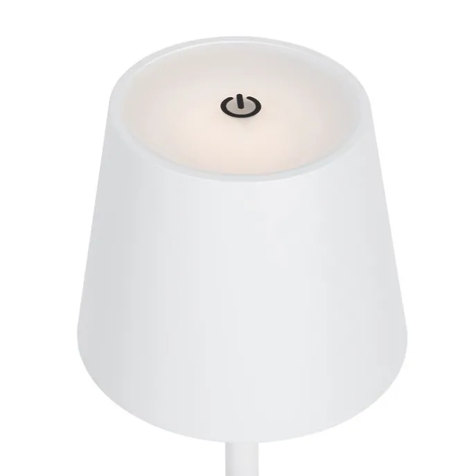 Set van 2 buiten tafellamp wit incl. LED en dimmer oplaadbaar - Janet