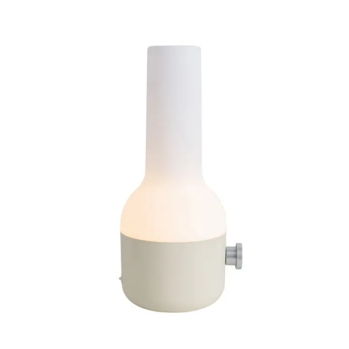 Set van 2 buiten tafellampen beige met wit incl. LED oplaadbaar - Haard
