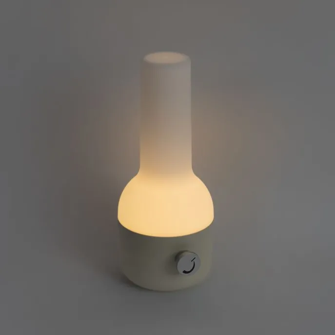 Set van 2 buiten tafellampen beige met wit incl. LED oplaadbaar - Haard