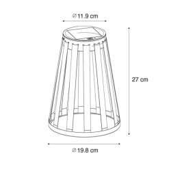 Set van 2 buiten tafellampen zwart incl. LED 3-staps dimbaar solar en oplaadbaar - Penny