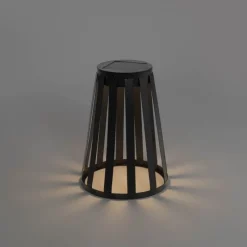 Set van 2 buiten tafellampen zwart incl. LED 3-staps dimbaar solar en oplaadbaar - Penny