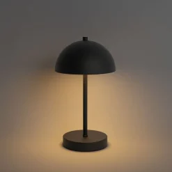 Set van 2 buiten tafellampen mushroom zwart oplaadbaar - Keira