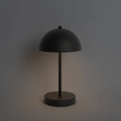 Set van 2 buiten tafellampen mushroom zwart oplaadbaar - Keira