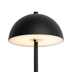 Set van 2 buiten tafellampen mushroom zwart oplaadbaar - Keira