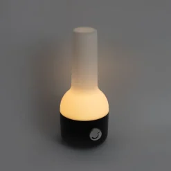 Set van 2 buiten tafellampen zwart met wit incl. LED oplaadbaar - Haard