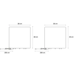 Set van 2 buiten vloerlampen wit 30 en 38 cm vierkant IP44 - Nura