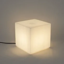 Set van 2 buiten vloerlampen wit 30 en 38 cm vierkant IP44 - Nura