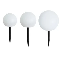 Set van 3 buiten vloerlampen wit incl. LED solar IP44 - Ludger