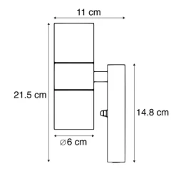 Set van 2 buiten wandlamp donkergrijs 2-lichts schemersensor - Duo