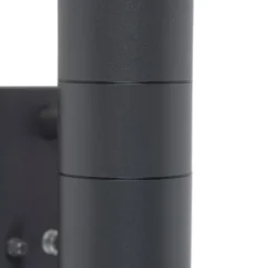 Set van 2 buiten wandlamp donkergrijs 2-lichts schemersensor - Duo