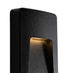 Set van 2 buiten wandlampen zwart rechthoekig incl. LED IP65 - Gem