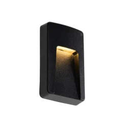 Set van 2 buiten wandlampen zwart rechthoekig incl. LED IP65 - Gem