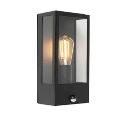 Set van 2 buiten wandlampen zwart met bewegingsmelder - Rotterdam