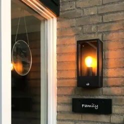Set van 2 buiten wandlampen zwart met bewegingsmelder - Rotterdam