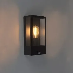 Set van 2 buiten wandlampen zwart met bewegingsmelder - Rotterdam