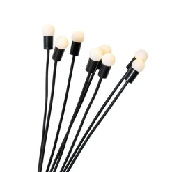 Set van 2 buitenlampen zwart incl. LED met solar en grondpin - Fire Fly