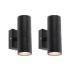 Set van 2 buitenwandlampen zwart IP44 - Duo