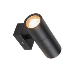 Set van 2 buitenwandlampen zwart IP44 - Duo