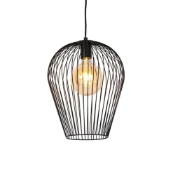 Set van 5 design hanglampen zwart en goud - Wires