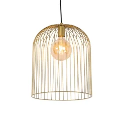 Set van 5 design hanglampen zwart en goud - Wires