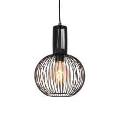 Set van 5 design hanglampen zwart en goud - Wires