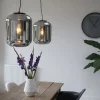 Set van 2 design hanglampen zwart met smoke glas - Bliss