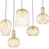 Set van 5 design hanglampen goud - Wires