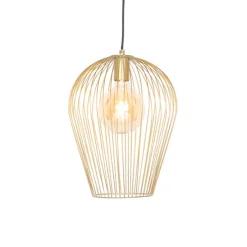 Set van 5 design hanglampen goud - Wires