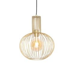 Set van 5 design hanglampen goud - Wires