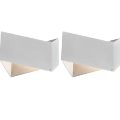 Set van 2 design wandlampen wit - Fold