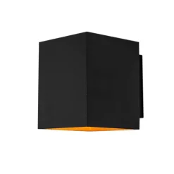 Set van 2 design wandlampen zwart en goud vierkant - Sola
