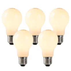 Set van 5 dimbare E27 LED lampen opaal glas 4W 320 lm 2200K