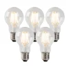 Set van 5 dimbare E27 LED lampen helder glas 4W 320 lm 2200K