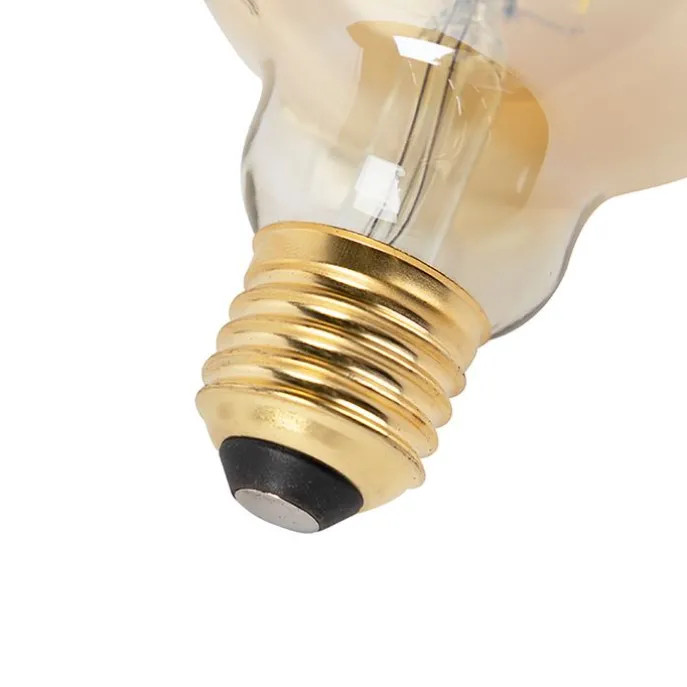 Set van 3 E27 dim to warm LED lampen G95 goud 8W 806 lm 2000-2700K