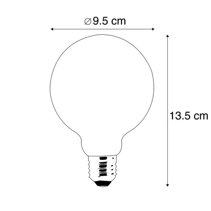 Set van 3 E27 dim to warm LED lampen G95 goud 8W 806 lm 2000-2700K